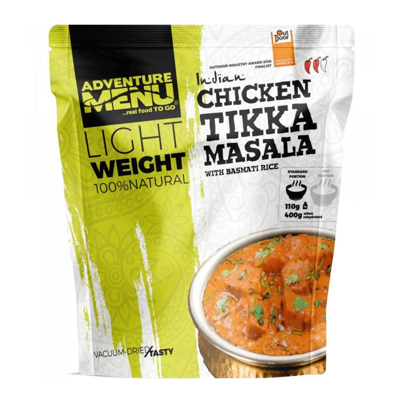 Adventure Menu Chicken tikka masala with basmati rice  120g | Frystorkad mat | Portionsförpackning