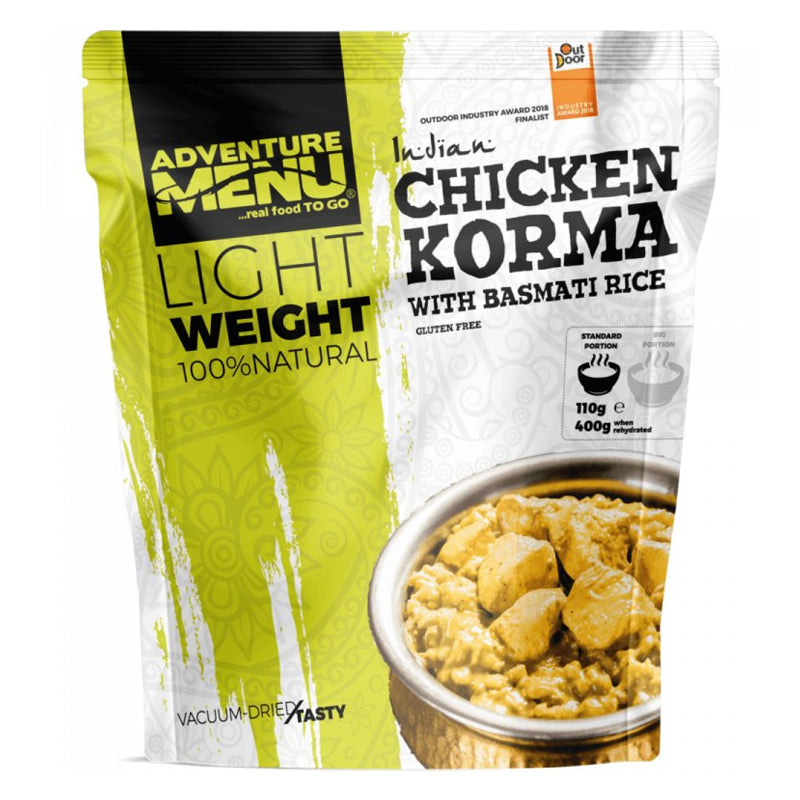 Adventure Menu Chicken korma with basmati rice  | Frystorkad mat | Portionsförpackning