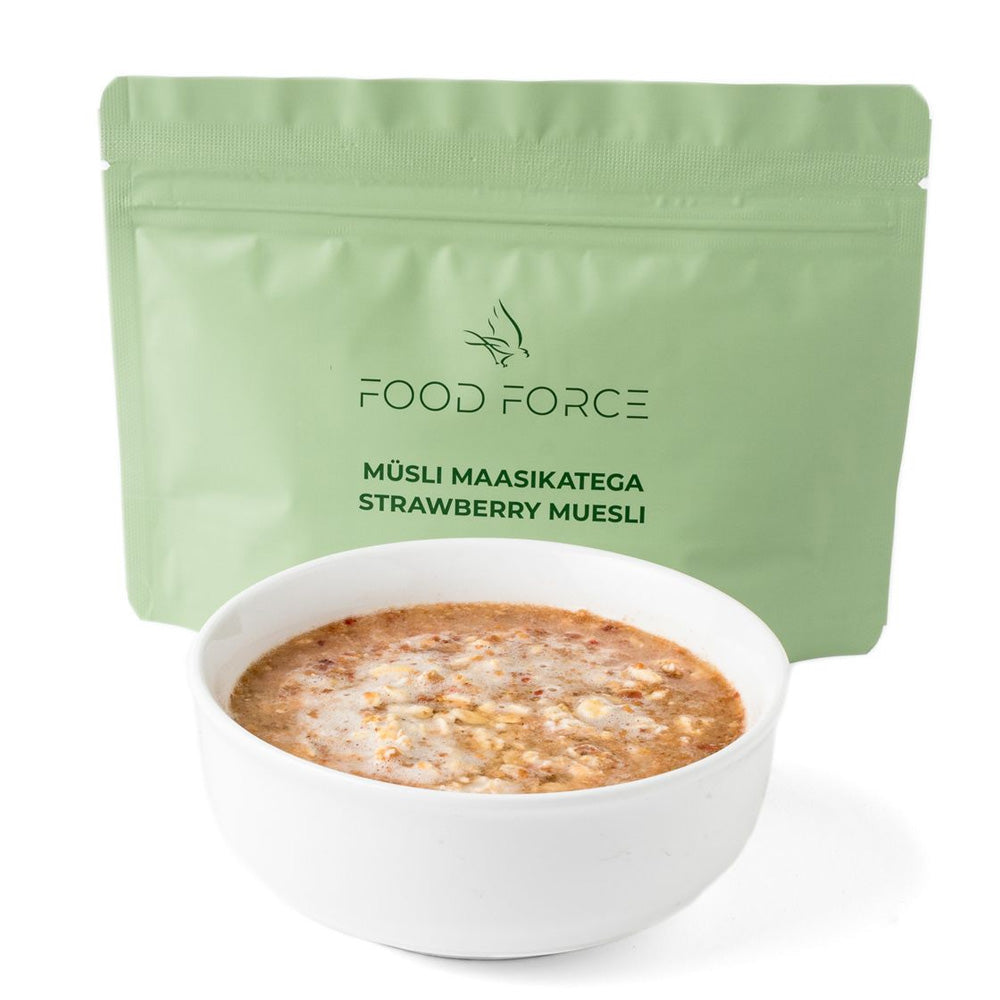 Food Force Strawberry Muesli | Frystorkad mat | Portionsförpackning