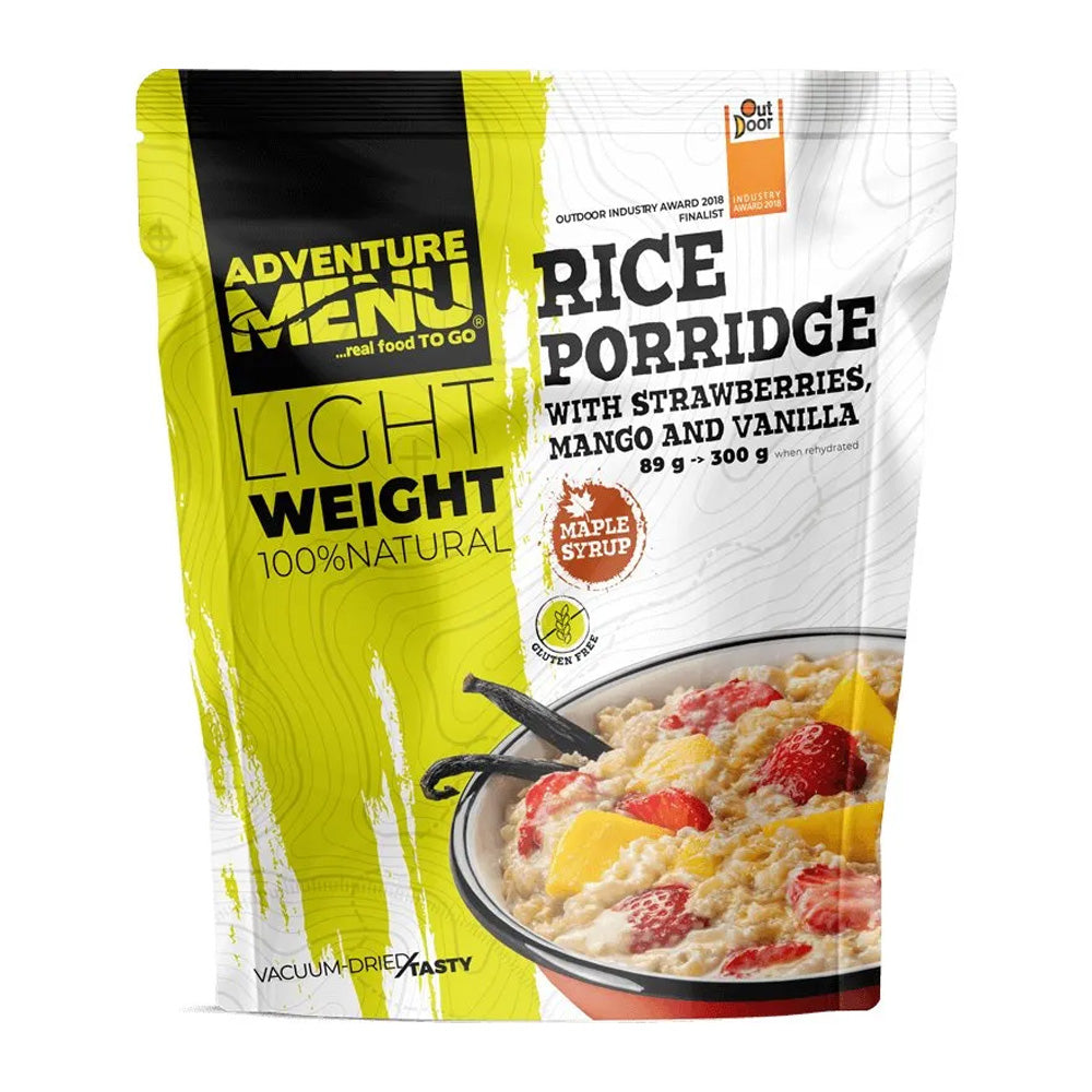 Adventure Menu Lightweight Rice Porridge with Strawberry Mango | Frystorkad mat | Portionsförpackning