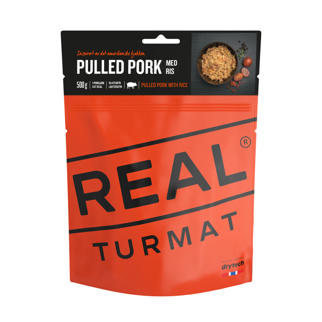 Real Turmat Pulled pork | Frystorkad mat | Portionsförpackning