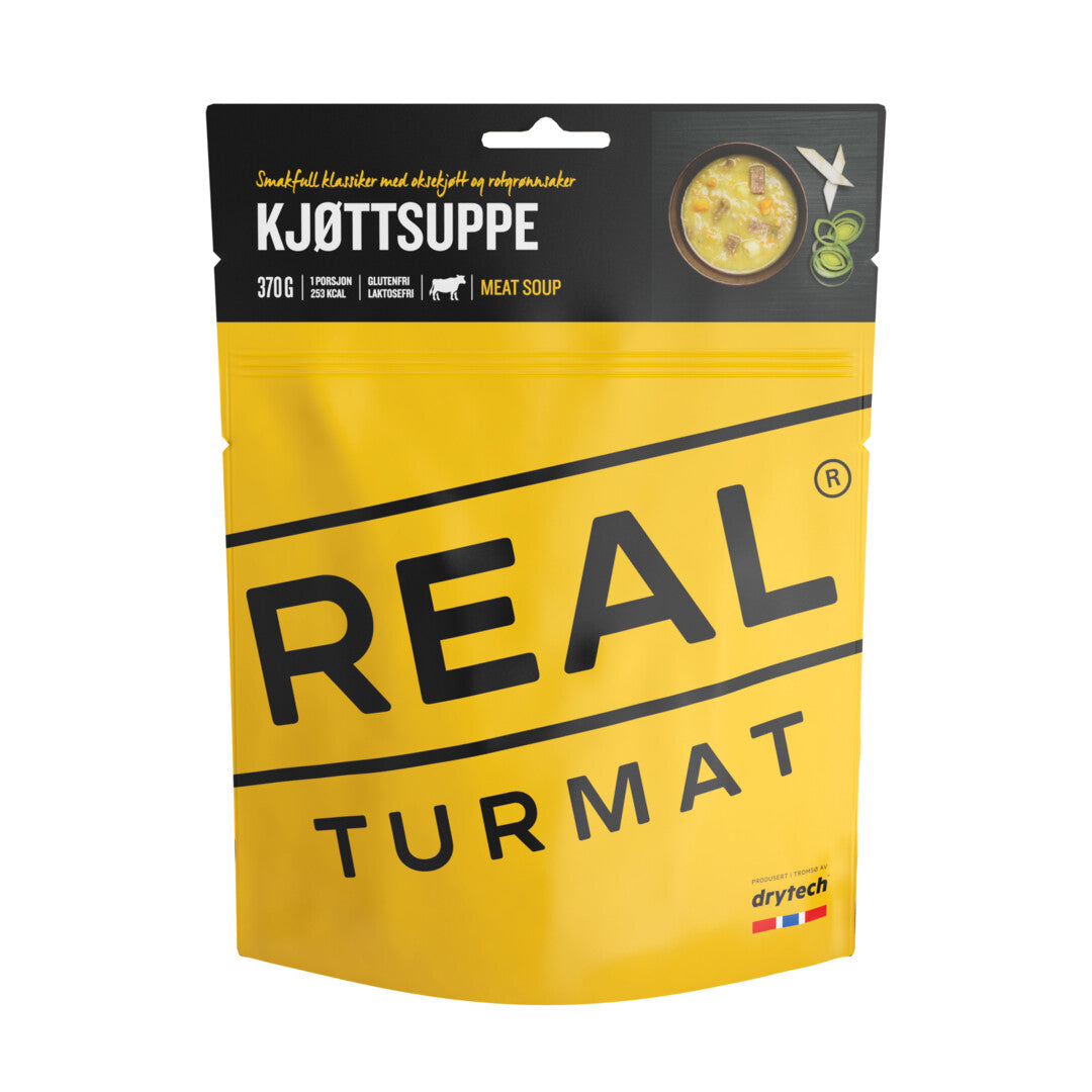 Real Turmat Meat Soup | Frystorkad mat | Portionsförpackning