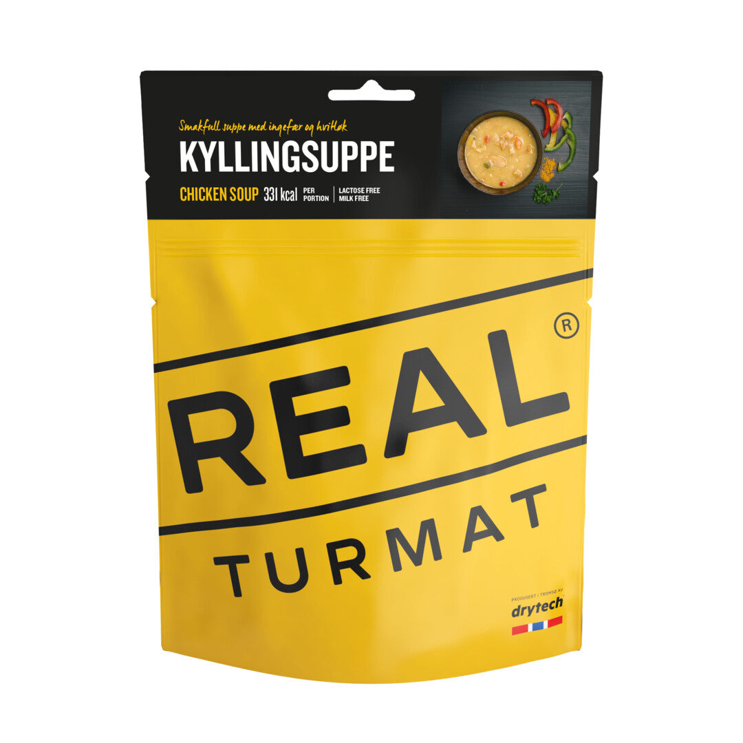 Real Turmat Chicken Soup | Frystorkad mat | Portionsförpackning